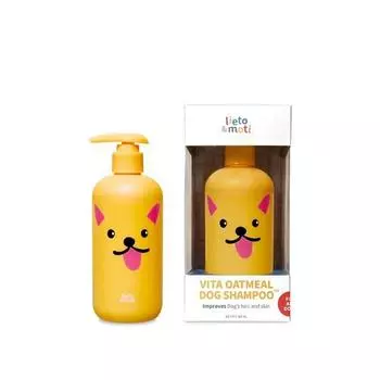 Натуральный шампунь для собак Lietomoti Vita Oatmeal, 300 мл, для полоскания и использования для лица и лап для всех возрастов, корейский шампунь для домашних животных
