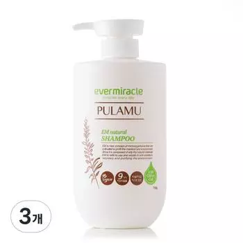Натуральный шампунь Evermiracle Pulamu EM, 750 мл, 3 шт.