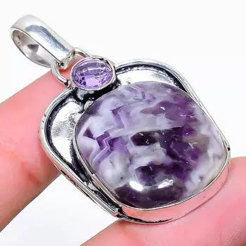 Натуральный шевронный аметист, подвеска из стерлингового серебра 925 пробы с аметистом 1,89 дюйма p1U46