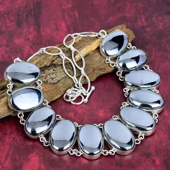 Натуральный шунгит, дизайнерское ожерелье, ювелирные изделия ручной работы, стерлинговое серебро 925 пробы, регулируемая цепочка, ювелирные изделия, на День Благодарения Adjustable with 18 inches чёрный