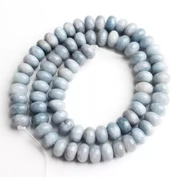 Натуральный синий ангелитовый камень Rondelle, бусины-разделители для изготовления ювелирных изделий, 5 8 мм, браслет «сделай сам», 15 дюймов