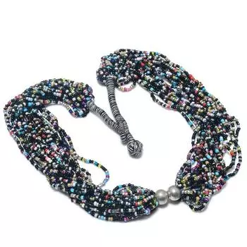 Натуральный синий халцедон, агат драгоценный камень подарочное ювелирное ожерелье ручной работы 18 l7B23