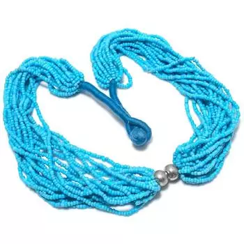 Натуральный синий халцедон драгоценный камень ручной работы подарок ювелирное ожерелье 18 S0L94