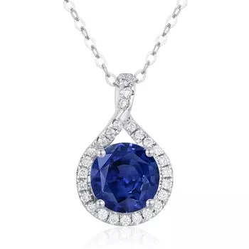 Натуральный синий сапфир, драгоценный камень, серебро 925 пробы, подвеска ручной работы, подарок для девочек и женщин Small