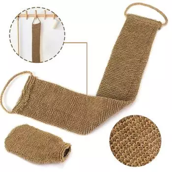Натуральный скраб для спины с перчаткой для отшелушивания тела, ремень для чистки тела из конопли для глубокой очистки кожи, расслабления