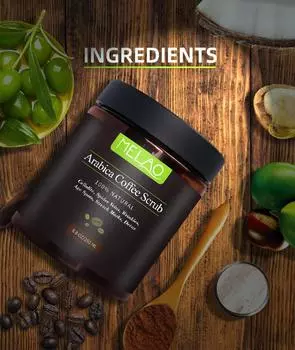 Натуральный скраб для тела, кофейный скраб, уменьшает растяжки, удаляет омертвевшую кожу, скраб для сладкой кожи, глубоко очищает 250g коричневый