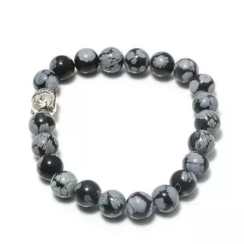 Натуральный снежинка обсидиан драгоценный камень манжета ручной работы регулируемый c4p30