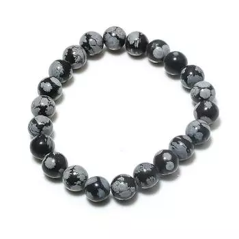 Натуральный снежинка обсидиан драгоценный камень манжета ручной работы регулируемый V1H63