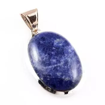 Натуральный содалит драгоценный камень 925 стерлингового серебра ювелирные изделия двухцветный кулон 2 E5S39