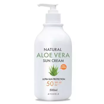 Натуральный солнцезащитный крем с алоэ вера Ayodele SPF50+ PA+++, 500 мл, 1 шт.