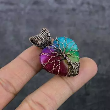 Натуральный солнечный кварц, медная проволока, подарочная подвеска для ювелирных изделий, 1,69 дюйма, v0p94