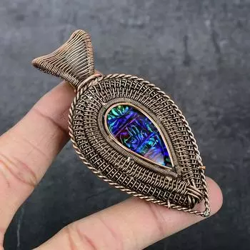 Натуральный стеклянный драгоценный камень Dicorich, медная проволока, подарочная ювелирная подвеска 3,39 дюйма o8y63