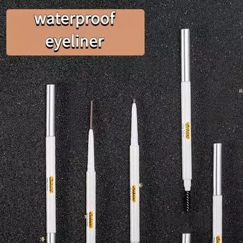 Натуральный стереоскопический карандаш для бровей с двойной головкой, водостойкий и устойчивый к поту, перманентный карандаш для бровей, макияж глаз, женский, студенческий макияж