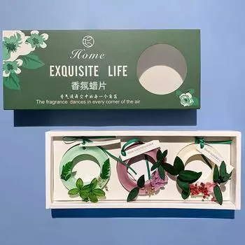 Натуральный стойкий ароматный воск, освежитель для гардероба, ароматизатор для шкафа, ароматический пакетик, эфирное масло, ароматическая восковая свеча, украшение для дома, подвесной подарок 3 pieces Annular Gift Box Set