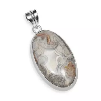 Натуральный сумасшедший кружевной агат, драгоценный камень, стерлинговое серебро 925 пробы, подвеска ручной работы овальной формы для женщин и девочек