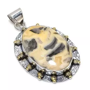 Натуральный сумасшедший кружевной агат, двухцветный кулон из стерлингового серебра 925 пробы, 2,25 дюйма, r7L80