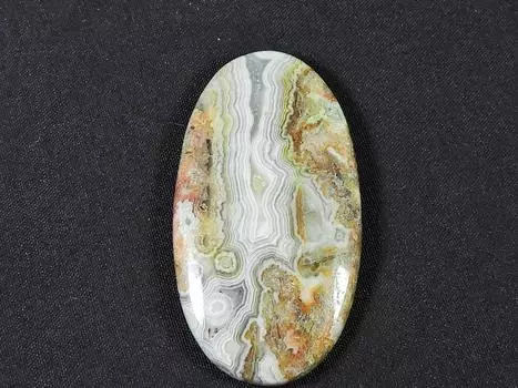Натуральный сумасшедший кружевной агат овальный кабошон ювелирный камень 25X46X05 мм SK-851