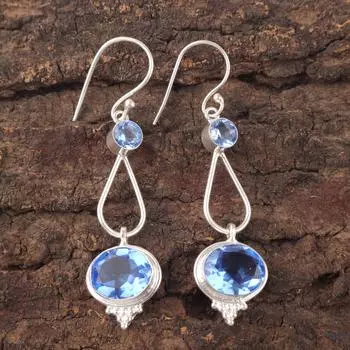 Натуральный танзанит драгоценный камень 925 стерлинговое серебро ювелирные изделия ручной работы серьги 2,50 EE-132-3