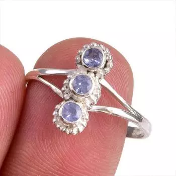 Натуральный танзанит, ювелирное кольцо из стерлингового серебра 925 пробы, размер 9 z2S93