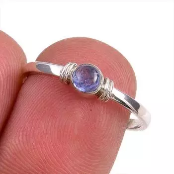 Натуральный танзанит, ювелирное кольцо из стерлингового серебра 925 пробы, размер 7,5 g9Y66