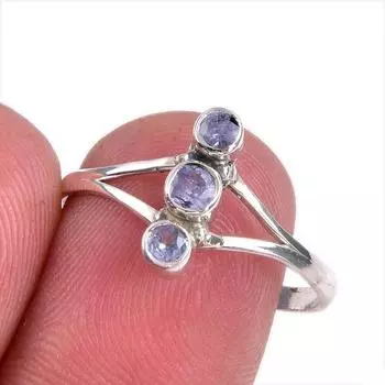 Натуральный танзанит, ювелирное кольцо из стерлингового серебра 925 пробы, размер 9 o8g60