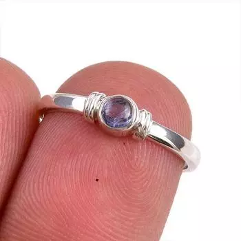 Натуральный танзанит, ювелирное кольцо из стерлингового серебра 925 пробы, размер 8,5 R6U98