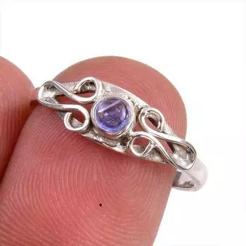 Натуральный танзанит, ювелирное кольцо из стерлингового серебра 925 пробы, размер 8 Q1P69