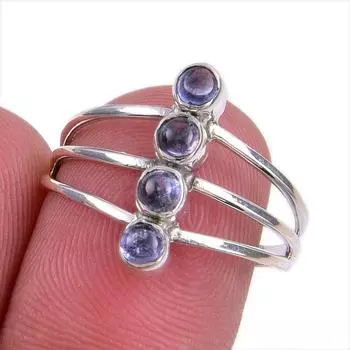 Натуральный танзанит, ювелирное кольцо из стерлингового серебра 925 пробы, размер 8 u1g71