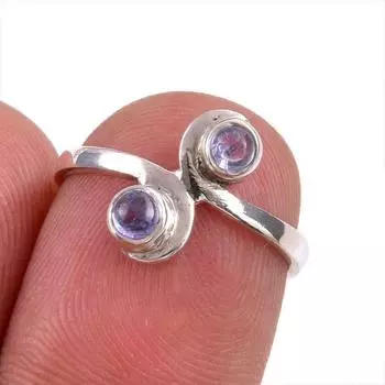 Натуральный танзанит, ювелирное кольцо из стерлингового серебра 925 пробы, размер 6, A6g72