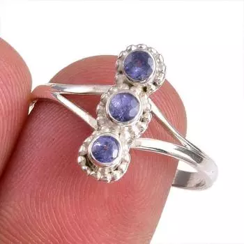 Натуральный танзанит, ювелирное кольцо из стерлингового серебра 925 пробы, размер 9 n4b80