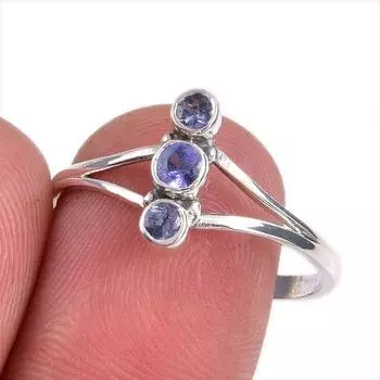 Натуральный танзанит, ювелирное кольцо из стерлингового серебра 925 пробы, размер 10 W4V24