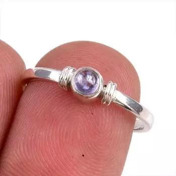 Натуральный танзанит, ювелирное кольцо из стерлингового серебра 925 пробы, размер 6,5 h3P38