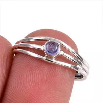 Натуральный танзанит, ювелирное кольцо из стерлингового серебра 925 пробы, размер 7,5, A8P56