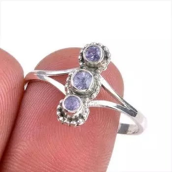 Натуральный танзанит, ювелирное кольцо из стерлингового серебра 925 пробы, размер 10 Q0i14