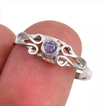 Натуральный танзанит, ювелирное кольцо из стерлингового серебра 925 пробы, размер 8,5 t2j55