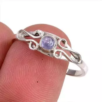 Натуральный танзанит, ювелирное кольцо из стерлингового серебра 925 пробы, размер 10, B4g98