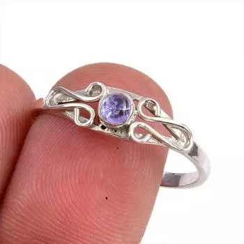 Натуральный танзанит, ювелирное кольцо из стерлингового серебра 925 пробы, размер 8 y6B86