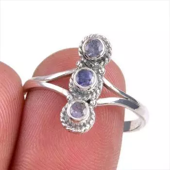 Натуральный танзанит, ювелирное кольцо из стерлингового серебра 925 пробы, размер 9 o2v18