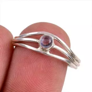 Натуральный танзанит, ювелирное кольцо из стерлингового серебра 925 пробы, размер 6,5 p9A21