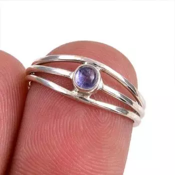 Натуральный танзанит, ювелирное кольцо из стерлингового серебра 925 пробы, размер 5,5 i7R82