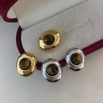 Натуральный тигровый глаз камень гвоздик круглый Майяр светлый роскошный стиль High Sense ретро маленький