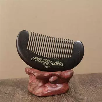 Натуральный тяжелый сандаловый гребень-сокровище, резной маленький гребень, портативный, креативный подарок, подарок, массажный, антистатический, косметический гребень