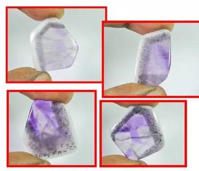 Натуральный трапиче аметист срез 4 шт. кабошон россыпью драгоценный камень 29-27 мм RQ-1039