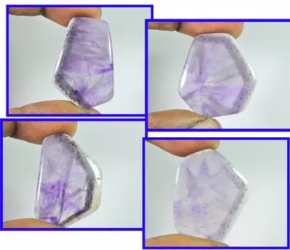 Натуральный трапиче аметист срез 4 шт. кабошон россыпью драгоценный камень 31-37 мм RQ-1040