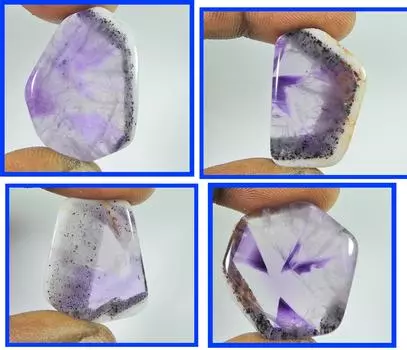 Натуральный трапиче аметист срез 4 шт. кабошон россыпью драгоценный камень 28-30 мм RQ-1038