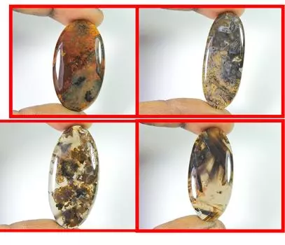 Натуральный турецкий агат овальный 4 шт кабошон россыпью драгоценных камней лот 42-45MM RQ-1071