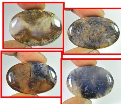 Натуральный турецкий агат овальный 4 шт кабошон россыпью драгоценных камней лот 37-37MM RQ-1073