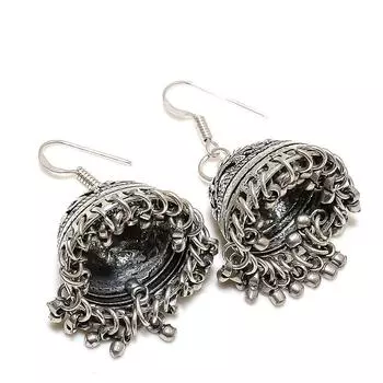 Натуральный винтажный драгоценный камень, ювелирные серьги из стерлингового серебра 925 пробы, 1,89 дюйма, B1P81