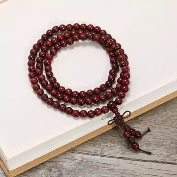 Натуральный замбийский лобулярный браслет из красного сандалового дерева, браслет-розарий из сандалового дерева, 108 бусин Будды, мужской и женский, для культурной игры