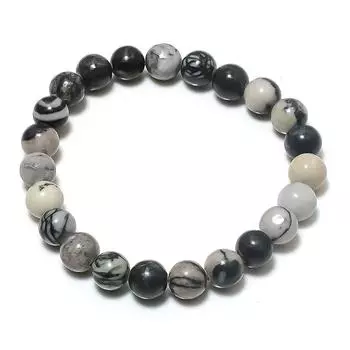 Натуральный зебровый яшмовый драгоценный камень, манжета ручной работы, регулируемая D4s58